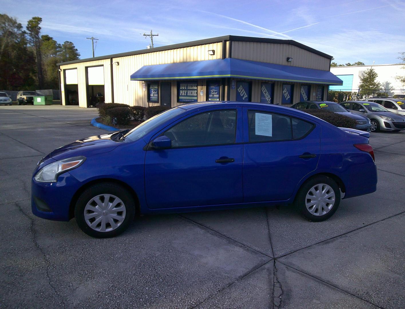 2016 BLUE NISSAN VERSA S; SL; SV (3N1CN7APXGL) , located at 10405 Abercorn Street, Savannah, GA, 31419, (912) 921-8965, 31.988262, -81.131760 - Photo#1