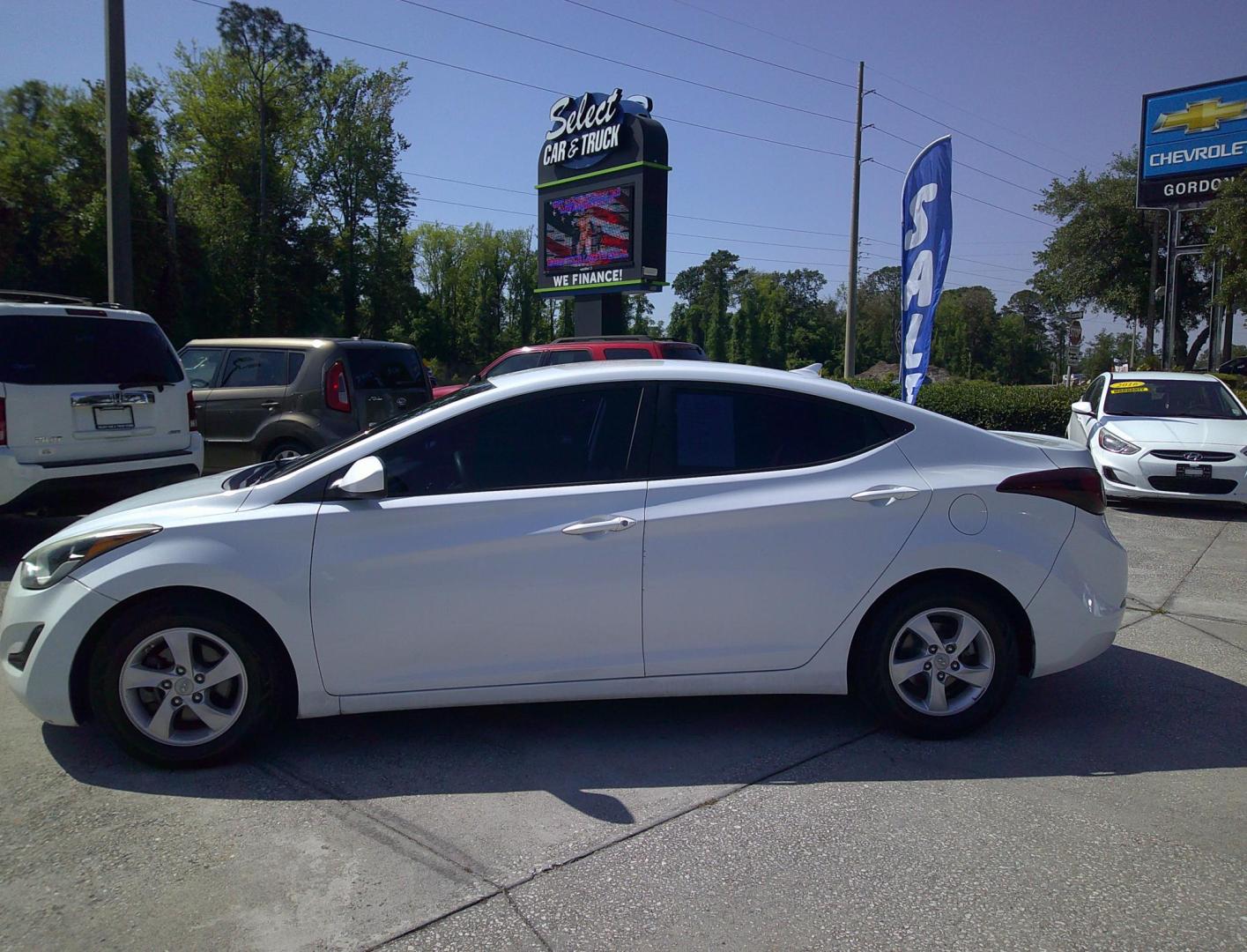 2015 WHITE HYUNDAI ELANTRA GLS; LIMITED (5NPDH4AE6FH) , located at 390 Hansen Avenue, Orange Park, FL, 32065, (904) 276-7933, 30.130497, -81.787529 - Photo#1