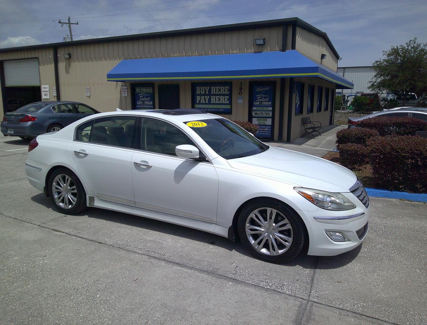 2012 WHITE HYUNDAI GENESIS BASE (KMHGC4DF3CU) , located at 390 Hansen Avenue, Orange Park, FL, 32065, (904) 276-7933, 30.130497, -81.787529 - Photo#2