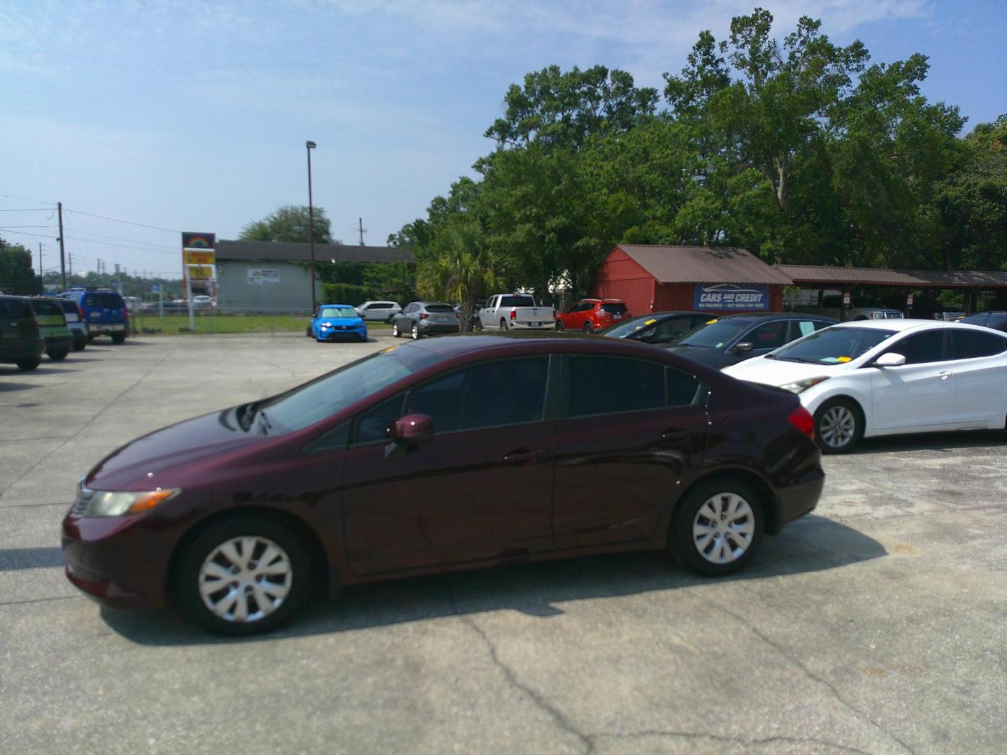 2012 BURGUNDY HONDA CIVIC LX (19XFB2F55CE) , located at 1200 Cassat Avenue, Jacksonville, FL, 32205, (904) 695-1885, 30.302404, -81.731033 - Photo#1