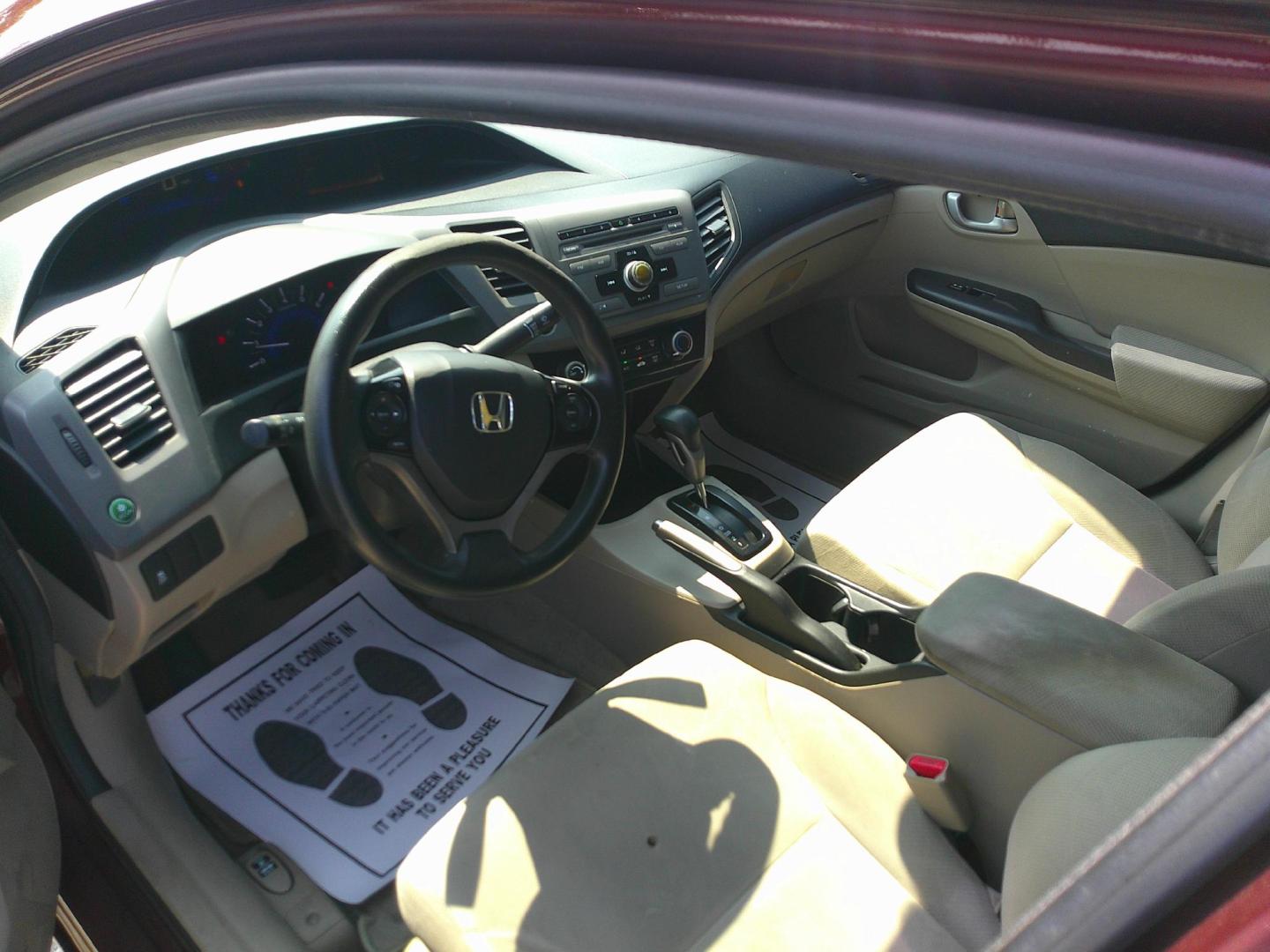 2012 BURGUNDY HONDA CIVIC LX (19XFB2F55CE) , located at 1200 Cassat Avenue, Jacksonville, FL, 32205, (904) 695-1885, 30.302404, -81.731033 - Photo#3