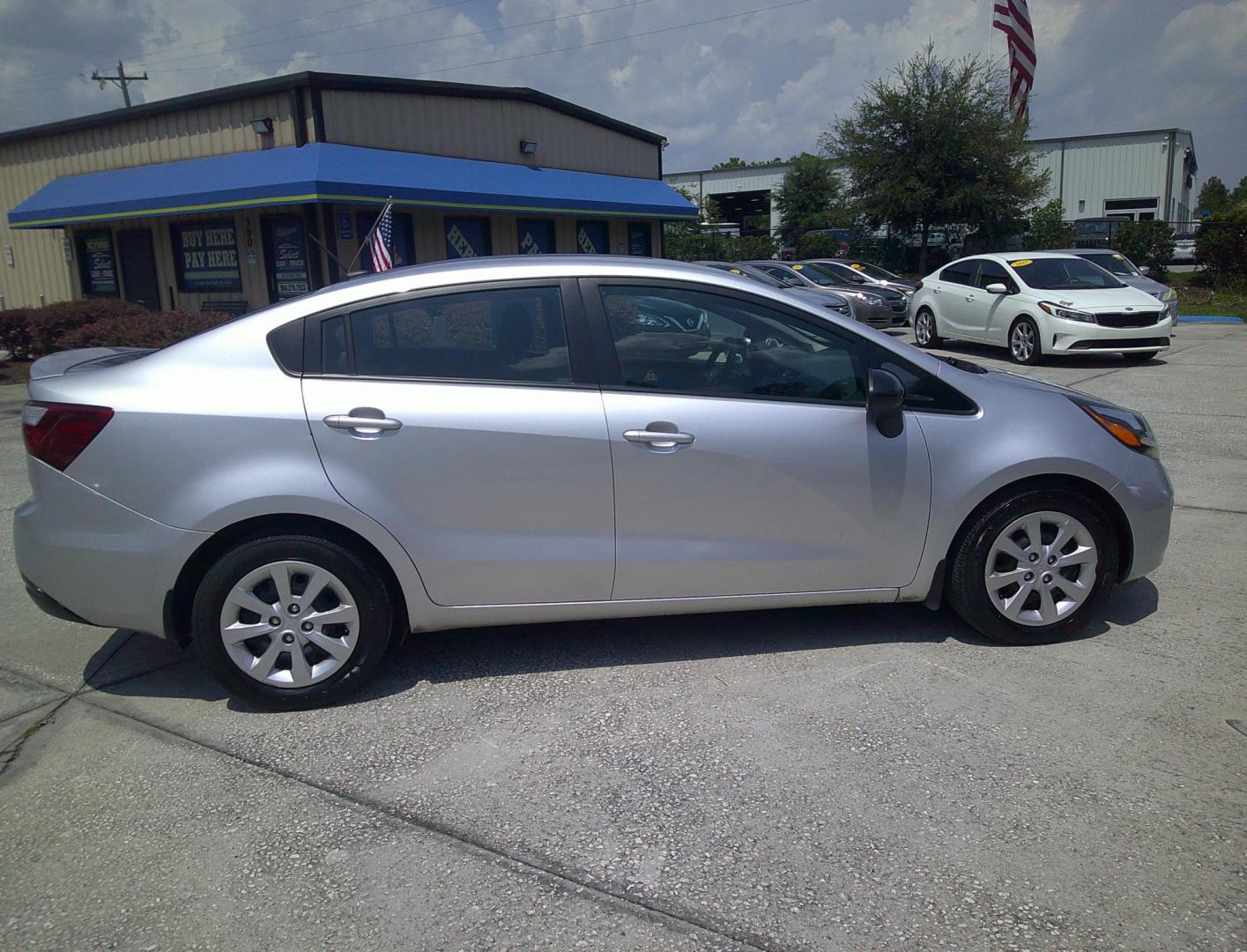 2014 SILVER KIA RIO LX (KNADM4A33E6) , located at 390 Hansen Avenue, Orange Park, FL, 32065, (904) 276-7933, 30.130497, -81.787529 - Photo#2