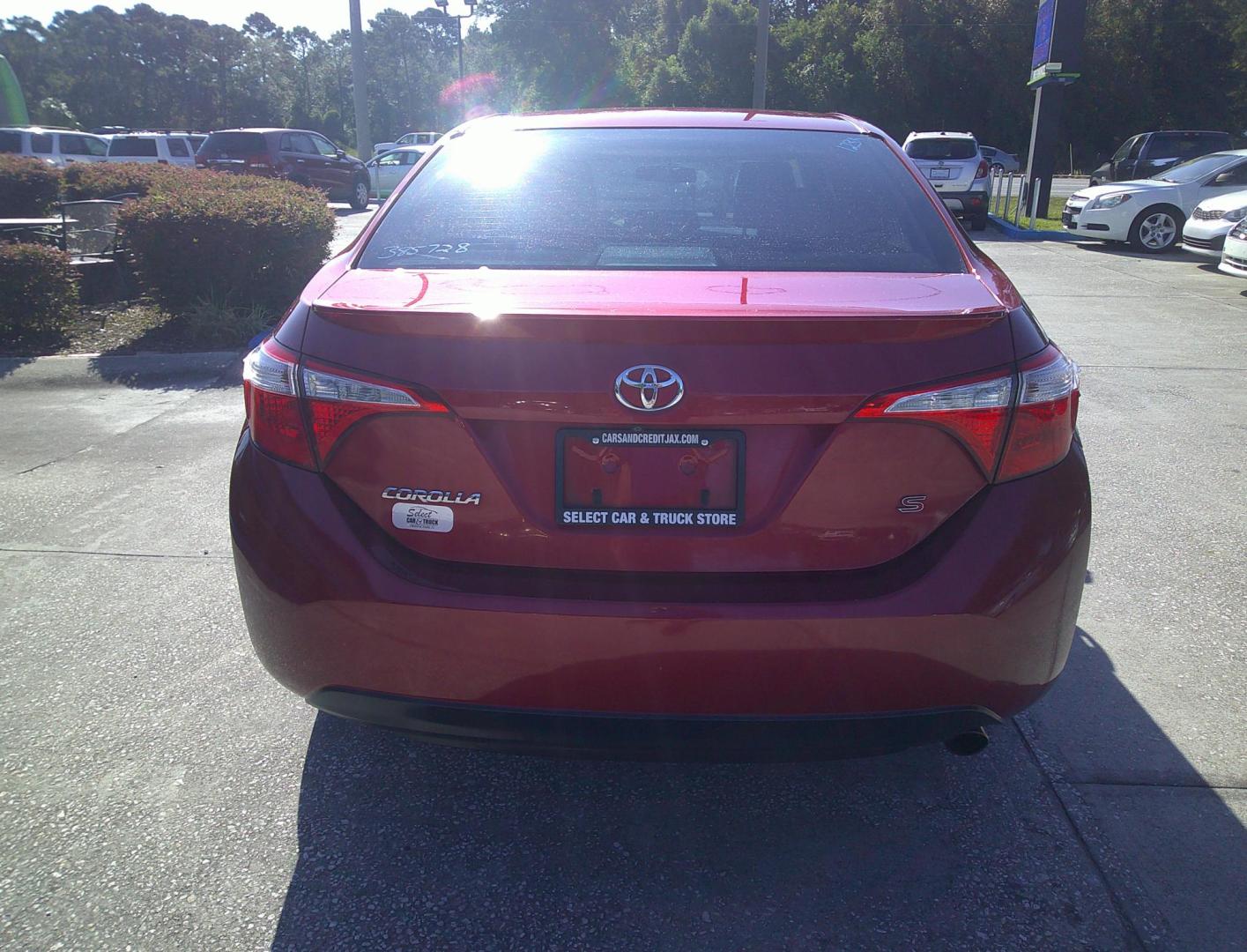 2015 RED TOYOTA COROLLA S; LE; L (2T1BURHEXFC) , located at 390 Hansen Avenue, Orange Park, FL, 32065, (904) 276-7933, 30.130497, -81.787529 - Photo#3