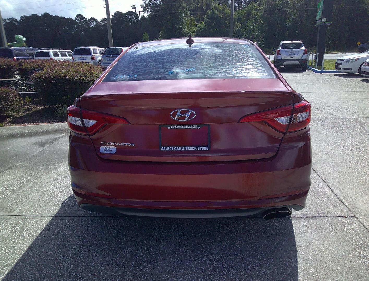 2016 RED HYUNDAI SONATA BASE; SE (5NPE24AF2GH) , located at 390 Hansen Avenue, Orange Park, FL, 32065, (904) 276-7933, 30.130497, -81.787529 - Photo#3