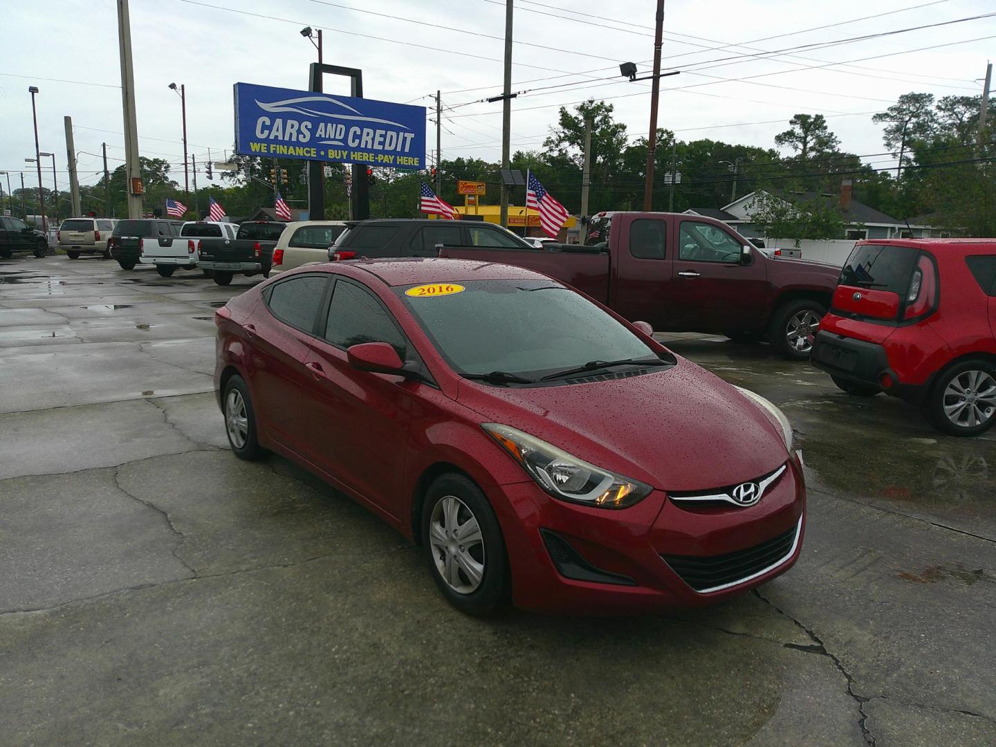 2016 RED HYUNDAI ELANTRA LIMITED; SE; (5NPDH4AE8GH) , located at 1200 Cassat Avenue, Jacksonville, FL, 32205, (904) 695-1885, 30.302404, -81.731033 - Photo#0