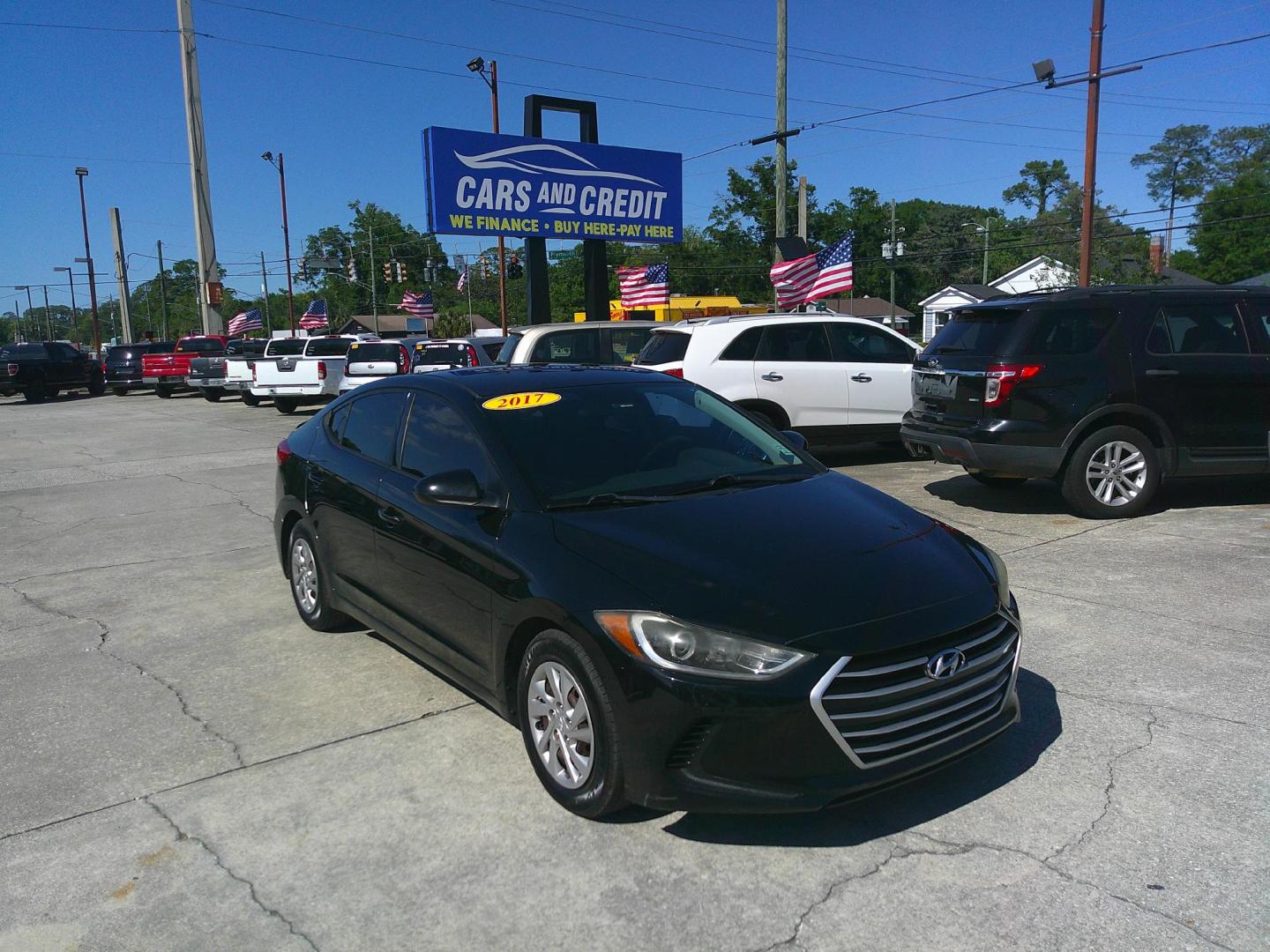 2017 BLACK HYUNDAI ELANTRA LIMITED; SE (5NPD74LF6HH) , located at 1200 Cassat Avenue, Jacksonville, FL, 32205, (904) 695-1885, 30.302404, -81.731033 - Photo#0